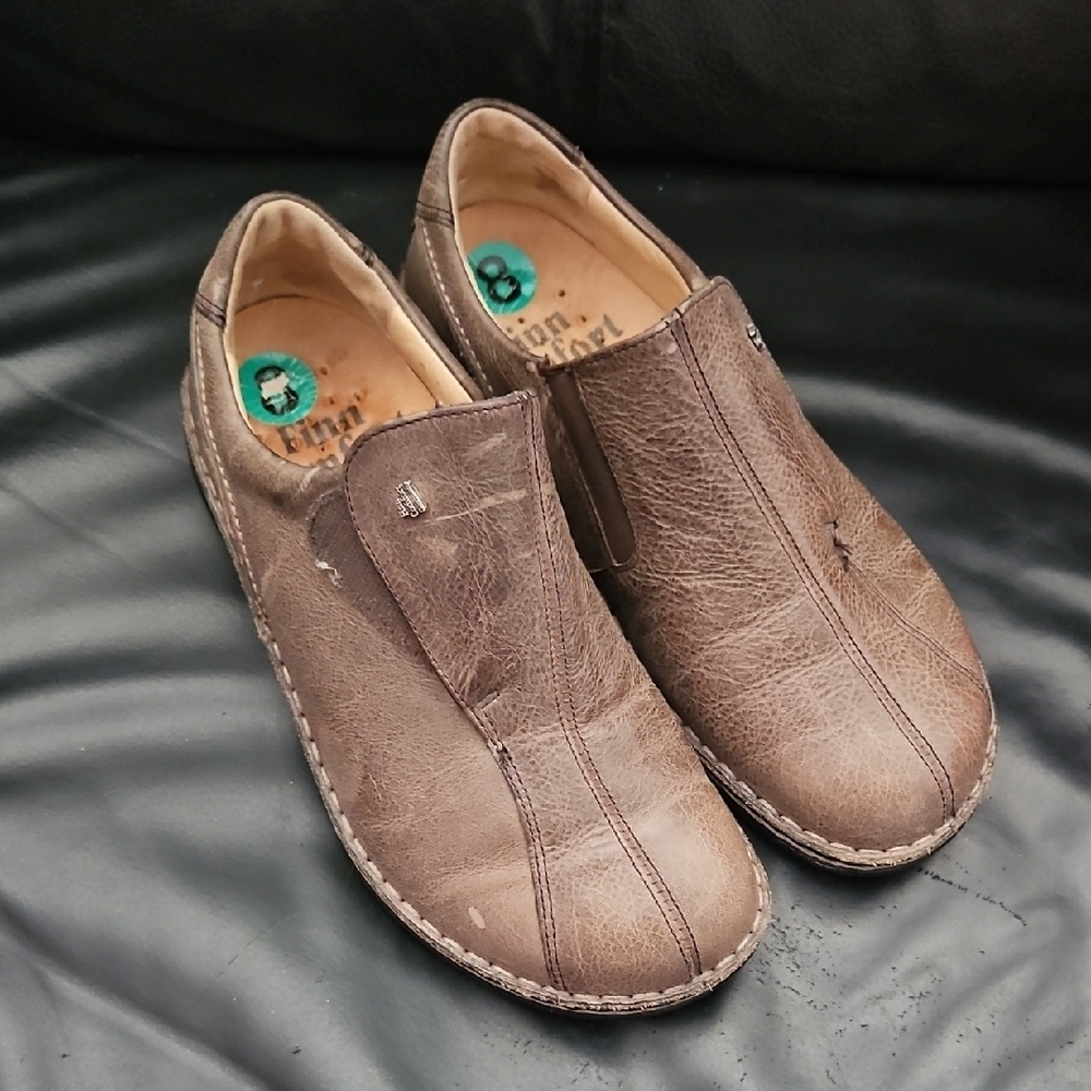 Finn Comfort Taupe Hanoi Strap On Flagstaff Comfort Shoe Loafer Sz 8US